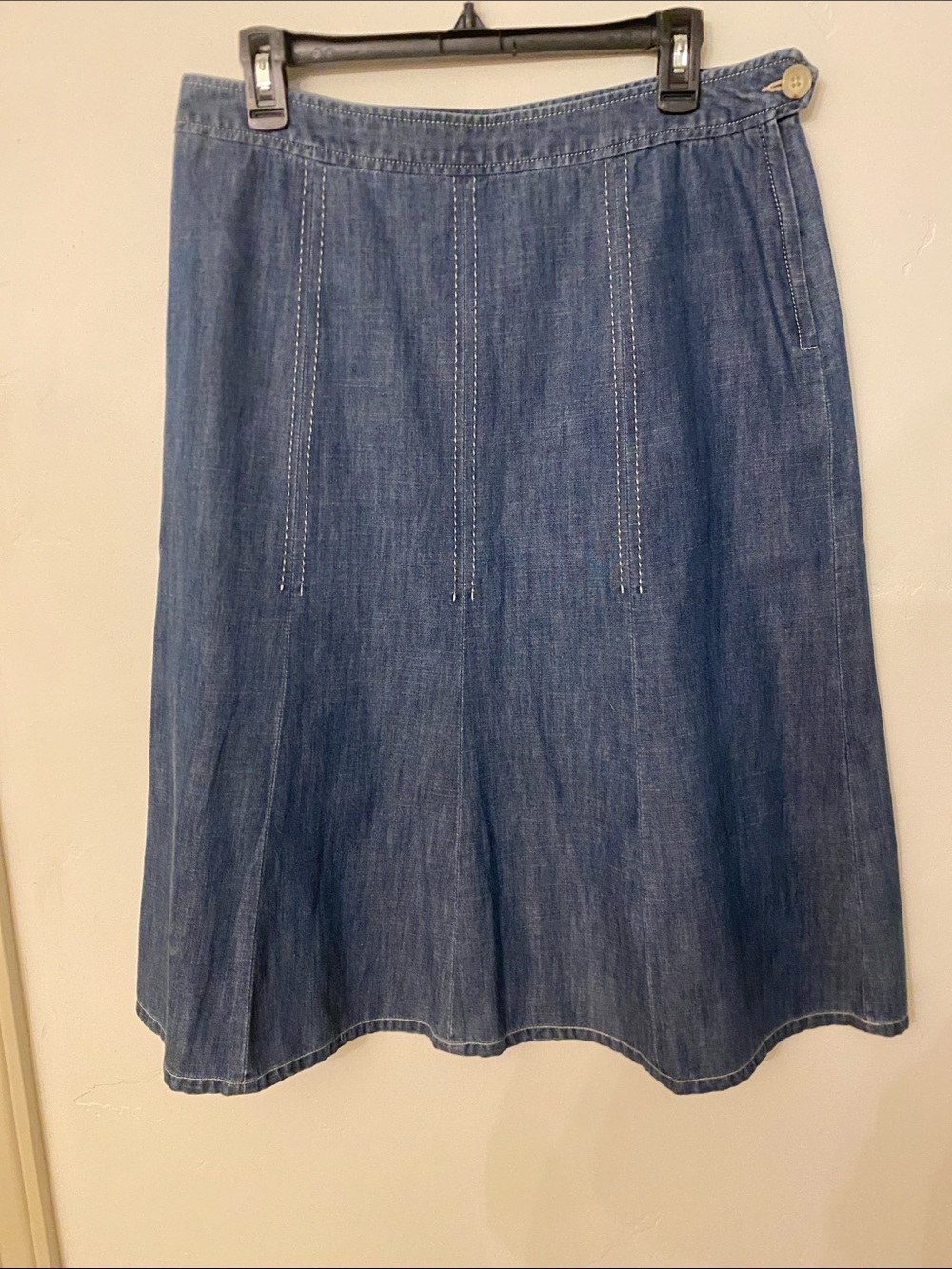 Eddie Bauer Blue Denim A-Line Skirt
